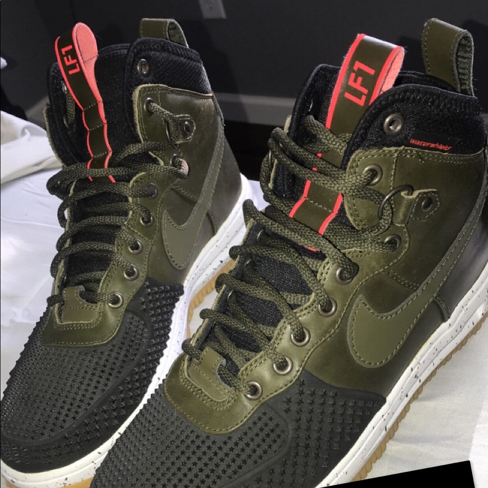 Olive black and white Nike Duck Boots